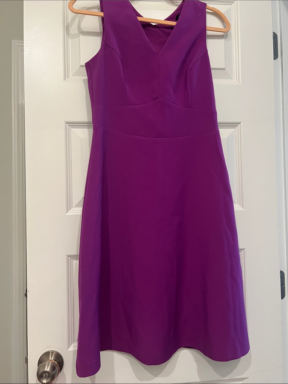Banana Republic Sleeveless V-Neck A-Line Midi Dress in Purple